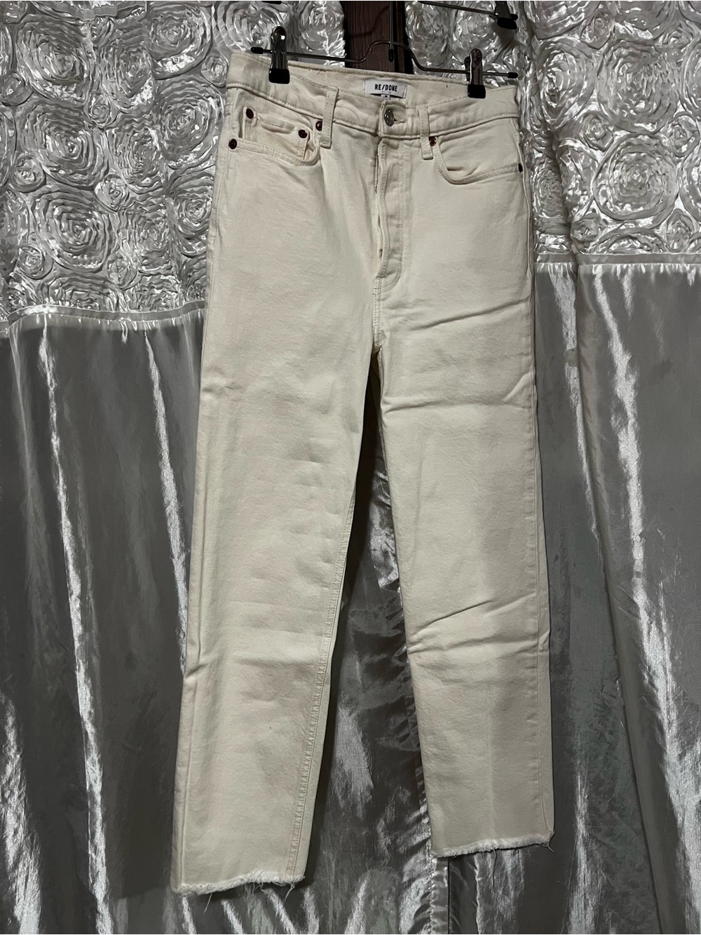 Re/Done Off-White Straight-Leg Jeans